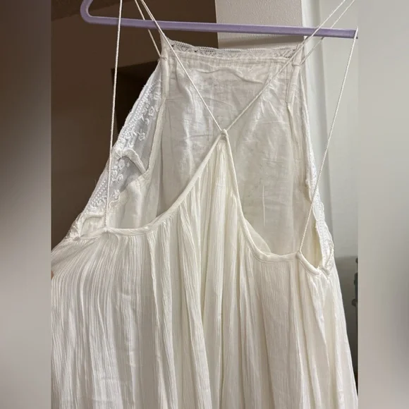 Free People Women's Embroidered Withe Backless Maxi Dress Size L - Picture 4 of 5